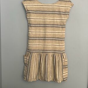 Patagonia Kids Lg Dress Tarkine Stripe Marrow Grey Organic Cotton